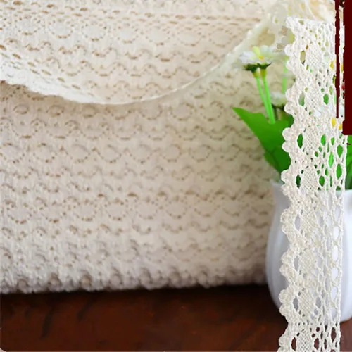 Vista 3 de Cinta bordada de algodón con ribete de encaje de algodón de 10 yardas, decoración de costura y suministros de manualidades de 1-1/4 pulgadas