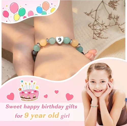 Vista 2 de Pulsera de cumpleaños de niña de 6 a 18 años de edad, regalo para hija, nieta, sobrina, amigos