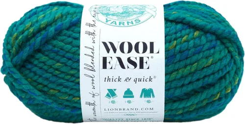Vista 200 de Lion Brand Yarn - Ovillo de lana Wool-Ease Thick & Quick color fuerza aérea