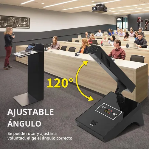 Vista 6 de XTUGA YT8 Sistema de micrófono inalámbrico para conferencias, micrófonos de escritorio de 8 canales UHF 540MHz-599.5MHz,PLL bloqueado,Micrófonos