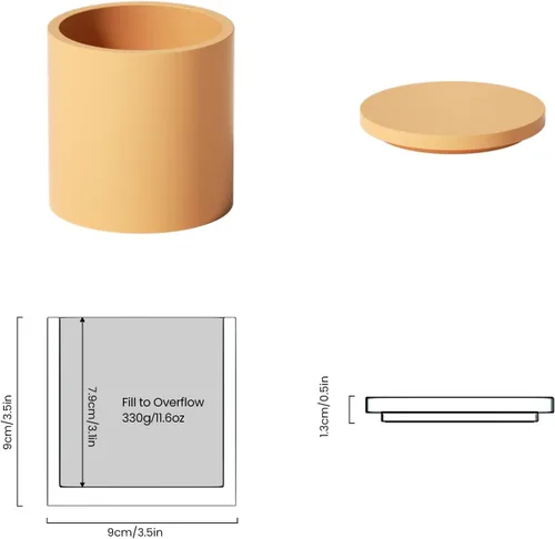 Vista 2 de BOOWAN NICOLE Molde de silicona para tarro de vela clásico, molde de cemento para vasos de vela con tapa para bricolaje (SH0989-1-2 A0183)