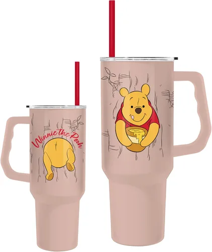 Vista 11 de Silver Buffalo Adventure Time With BMO - Vaso de acero inoxidable de doble pared con asa y pajilla, cabe en portavasos estándar, 40 onzas