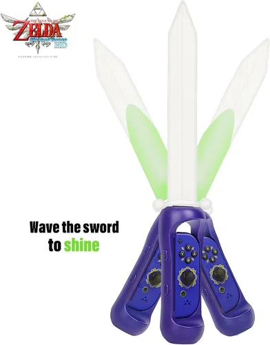 Vista 2 de Espada de juego LED para la leyenda de Zelda Espada Skyward HD-Nintendo Switch con correa de muñeca ajustable solo para Nintendo SwitchSwitch OLED