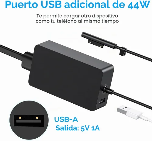 Vista 3 de TREE.NB Cargador para laptop Surface Pro 15V 2.58A 44W Fuente de alimentación para Microsoft Surface Book Surface Pro 8/7/6/5/4/3 Laptop 1/2/3