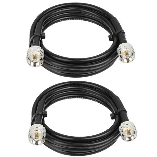 Vista 11 de MOOKEERF RG8x Cable de puente 1 pie, paquete de 2 PL259 Cable coaxial CB de puente 50 Ohm, extensión de antena CB de baja pérdida UHF PL259 macho a