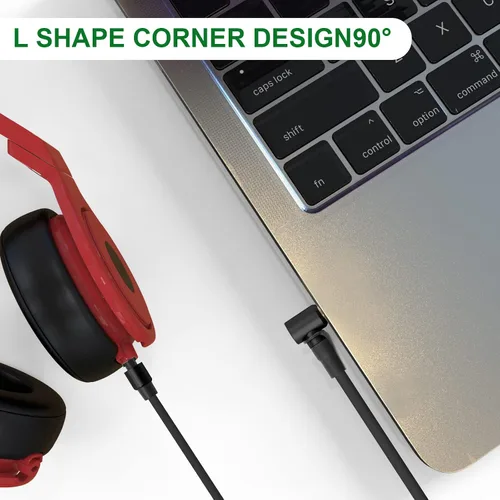 Vista 5 de Saipomor Cable de audio de repuesto macho a macho de 0.138 pulgadas, cable de extensión compatible con Beats by Dr Dre Headphones Solo3 Solo2 Solo4