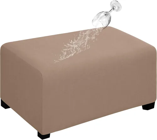 Vista 15 de Easy-Going Funda para Otomán Elástica 100% Doble Impermeable Rectangular Plegable Taburete de Almacenamiento Protector de Muebles Funda Suave