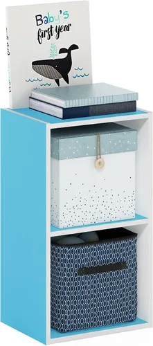 Vista 29 de Furinno PASIR - Estantería de libros de 2 niveles, estantería moderna de 9 x 12 x 21, estanterías abiertas para sala de estar, dormitorio, oficina