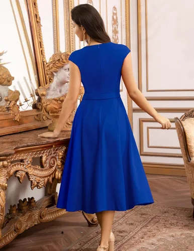 Vista 5 de Dresstells Vestidos de cóctel para mujer, formal, modesto, para invitadas de boda, graduación y dama de honor