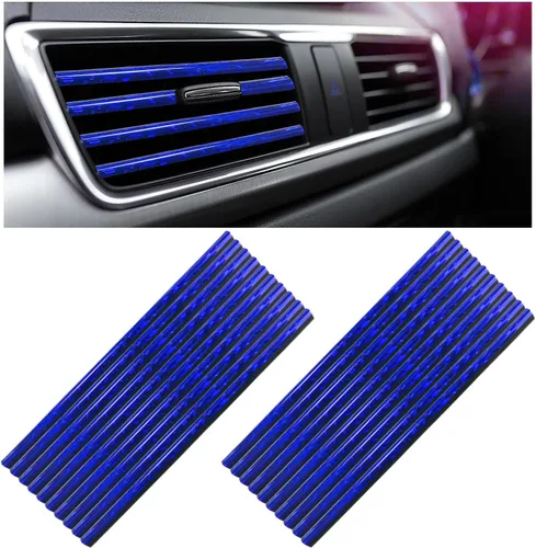 Vista 11 de Kewucn 20 PCS Tiras Decorativas para Rejillas de Aire Acondicionado de Coche, Impermeables y Flexibles para Decoración de Rejillas de Aire de Coche