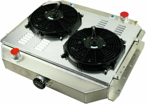 Vista 5 de Radiador de aluminio de 3 filas+ventilador de cubierta+relé compatible con Ford Bronco F100 F150 F250 F350 F500 V8
