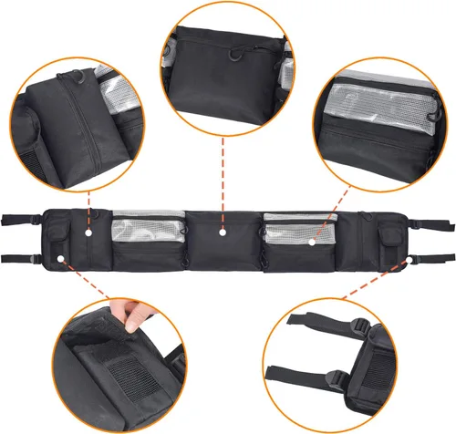 Vista 2 de MYDAYS Funda organizadora de jaula enrollable UTV, bolsa de almacenamiento trasera de carga, solución de almacenamiento de herramientas