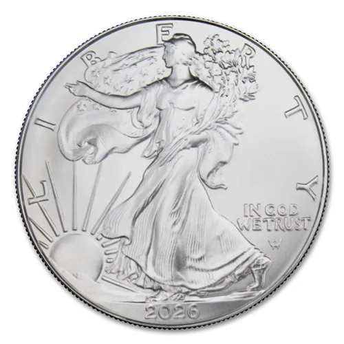 Vista 3 de Moneda Águila Americana de Plata 2026-1 oz Brillante Sin Circular con Certificado de Autenticidad $1 Vendedor BU