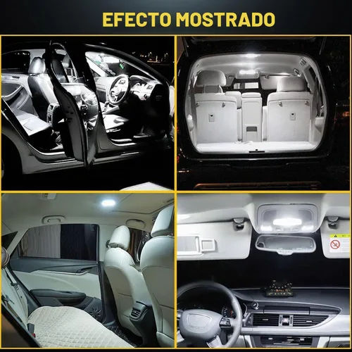 Vista 2 de YM E-Bright - Pack de 6 luces LED de color blanco frío 5050 9SMD para auto, luz interior de lectura DC 12V con adaptadores T10/BA9S/Festoon