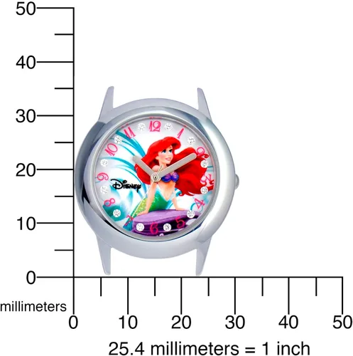 Vista 5 de Disney Princess Tween - Reloj analógico de cuarzo de acero inoxidable, Rosado, NO SIZE, Movimiento de cuarzo