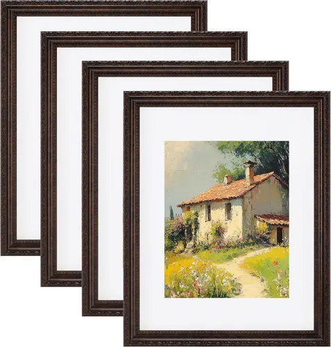 Vista 42 de eletecpro 8x10 Vintage Picture Frame, Glass Cover, Gold, 4-Pack Dorado
