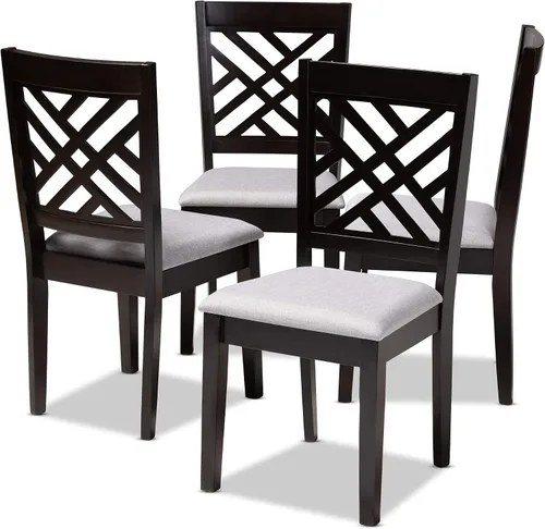 Vista 12 de Baxton Studio Caron - Juego de sillas de comedor (2 piezas, madera con acabado marrón oscuro de transición)