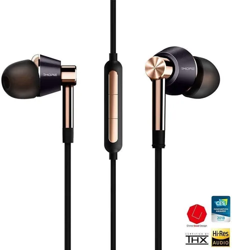 Vista 2 de 1MORE Triple Driver - Audífonos intraurales Hi-Res con alta resolución, sonido con graves potentes, micrófono MEMS, control remoto en línea, alta