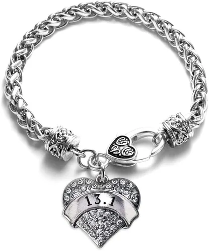 Vista 116 de Inspired Silver - Pulsera de plata con dije de corazón pavé con joyas de circonita cúbica