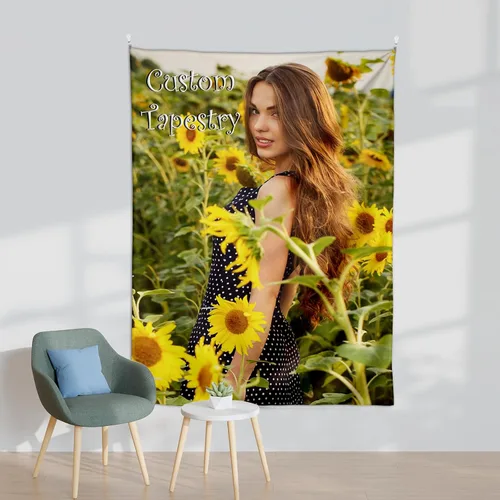Vista 9 de XIAYUEHUA Bandera de fondo personalizada para subir imagen de tapiz personalizado para dormitorio, pancartas y letreros personalizados para colgar