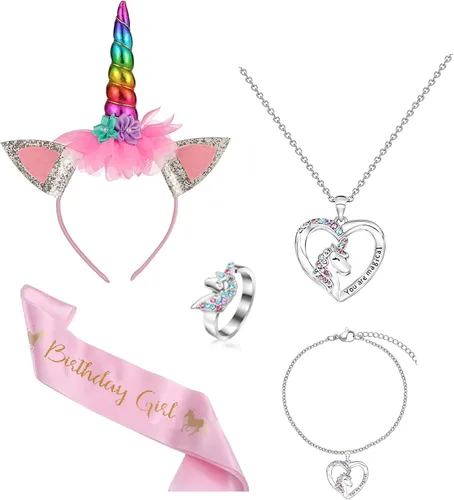 Vista 4 de Vestido de disfraz de unicornio para niñas pequeñas diadema de unicornio concurso cumpleaños princesa tutú con accesorios