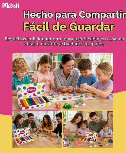 Vista 2 de Arcilla de modelado de 12 colores que no se seca, cada una de 1.76