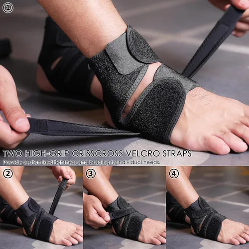Vista 2 de HiRui Tobillera de compresión para hombres y mujeres, estabilizador de tobillo para correr, baloncesto, fútbol, fitness, esguinces, recuperación