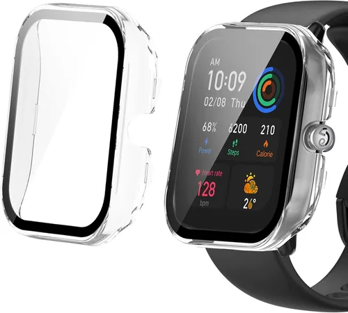 Vista 11 de Lamshaw Funda compatible con Amazfit GTS 4 Mini, carcasa protectora de policarbonato duro con protector de pantalla de vidrio templado compatible