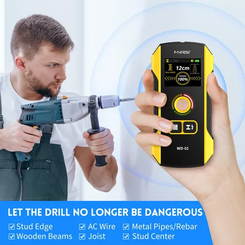 Vista 6 de Detector de Vigas de Pared FNIRSI - Detector electrónico de pernos FNIRSI actualizado WD-02 con pantalla TFT y chip HPC, escáner de pared