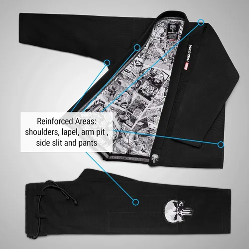 Vista 5 de Hayabusa Marvel Hero Elite Jiu Jitsu Gi adulto