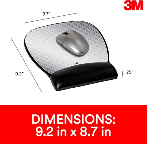 Vista 2 de Tapete para ratón, de 3M, con cubierta trasera no deslizante y diseño de ahorro de energía, estampado de mapa de bits, Cima Rendimiento del mouse
