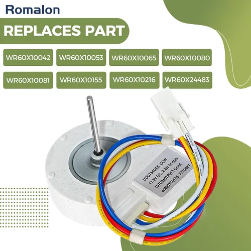 Vista 3 de Romalon WR60X10209 Pieza de repuesto del motor del ventilador del condensador del refrigerador apto para refrigeradores G-E de punto caliente que