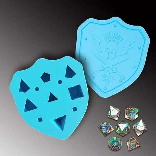 Vista 8 de DND - Molde de dados para fundición de resina, moldes de dados de silicona D&D de borde afilado con kit de fabricación de dados, moldes de dados DND