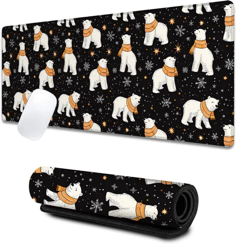 Vista 8 de Alfombrilla de escritorio grande para juegos de alienígena y ovni, alfombrilla de mouse antideslizante de goma colorida con hongos planeta estrella