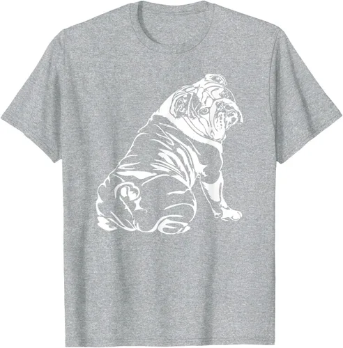 Vista 37 de Gracioso Bulldog Inglés playera perro Hund playera regalo, Azul (Heather blue)