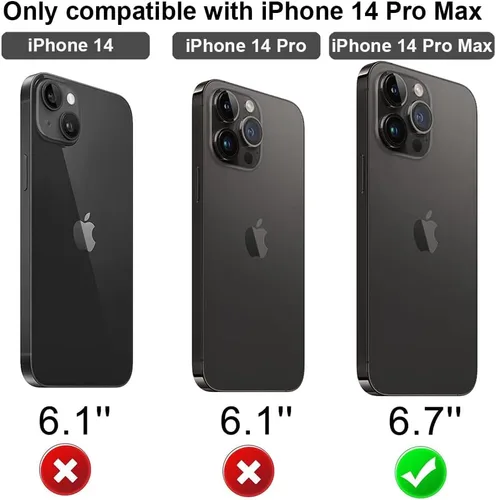 Vista 5 de Funda para iPhone 14 Pro Max, compatible con MagSafe, protector de cámara, borde dorado, TPU suave, a prueba de golpes (6.7 pulgadas, negro-1)