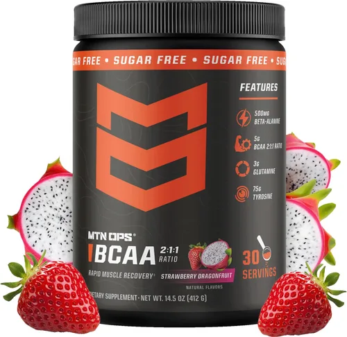Vista 8 de MTN OPS BCAA Powder - Suplemento en polvo de aminoácidos 2:1:1 para una rápida recuperación muscular y reparación sin azúcar ni gluten, 30