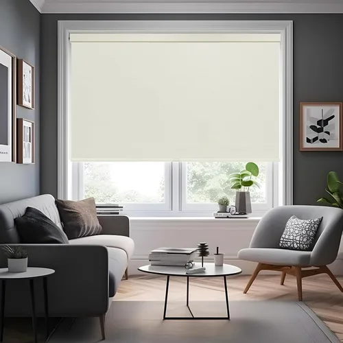 Vista 4 de Tonature Persianas Enrollables 100% Opacas para Ventanas, Persianas Enrollables sin Cordón con Protección UV Tela Jacquard, Oscurecimiento