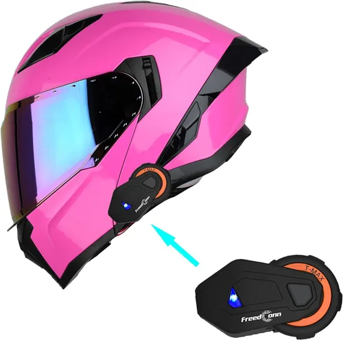 Vista 11 de 1Storm Casco integral modular/abatible con doble visera y protección solar para motocicleta de calle + Un escudo transparente adicional: KT928