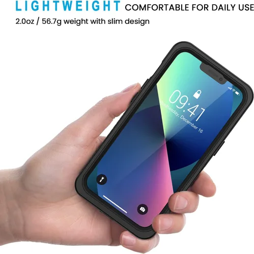 Vista 2 de Lanhiem Funda para iPhone 13, impermeable IP68, a prueba de polvo, a prueba de golpes, con protector de pantalla integrado, carcasa sellada completa
