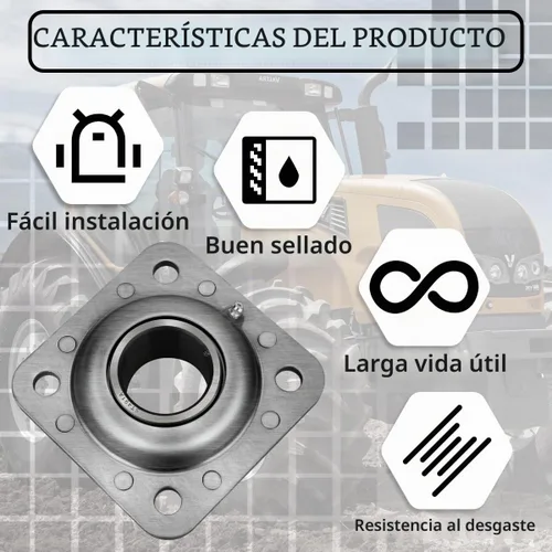 Vista 4 de ST491A Unidad de rodamiento de brida de grada de disco de orificio redondo de 1-3/4 "para aplicaciones agrícolas El girasol reemplaza FD209RA