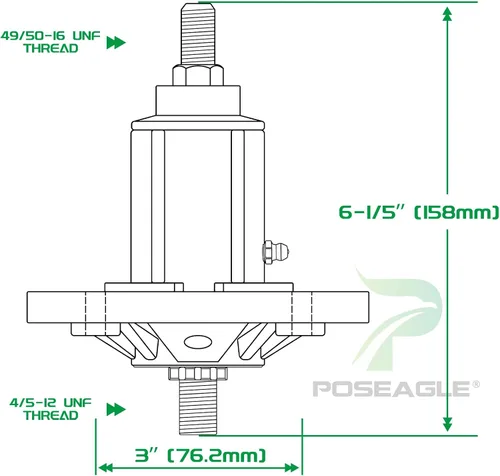 Vista 4 de El kit de montaje de husillo GY21099 previamente engrasado reemplaza el kit de husillo John Deere GY21099 GY20867 GY20592 para John Deere d170 la175