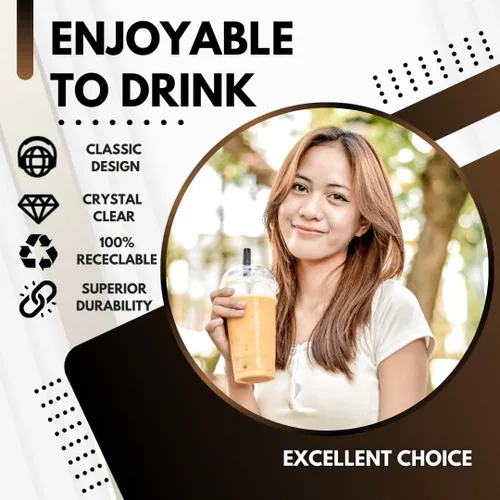 Vista 8 de Green Direct Vasos desechables de plástico transparente de 12 onzas con tapas para café helado, té Bubble Boba, bebidas frías y batidos, paquete