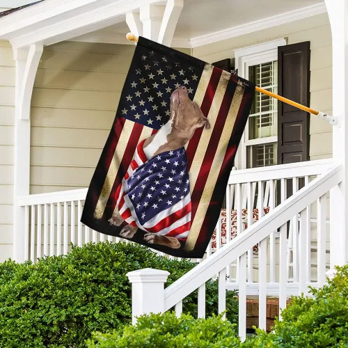 Vista 5 de FLAGWIX Bandera estadounidense de Pitbull American Patriot (29.5 x 39.5 pulgadas), banderas de Estados Unidos de poliéster de alta calidad