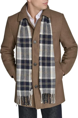 Vista 6 de Dockers Abrigo Weston de mezcla de lana con bufanda para hombre (regular y grande y alto)