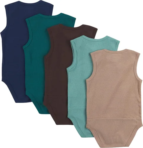 Vista 12 de Hanes Body unisex para bebé, Ultimate Flexy sin mangas para niños y niñas, paquete de 5