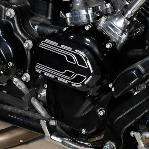 Vista 9 de TCT-MOTORPARTS Cubierta de leva lateral negra brillante para Harley M8 Engine Touring Street Glide 2017-2025 Softail 2018-2025