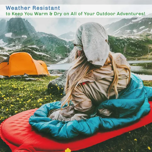 Vista 5 de Sleeping Bag - Lightweight Envelope-Style 32F Rated Outdoor Sleeping Bag with Hood and Carry Case for Backpacking, Camping and Hiking by Wakeman