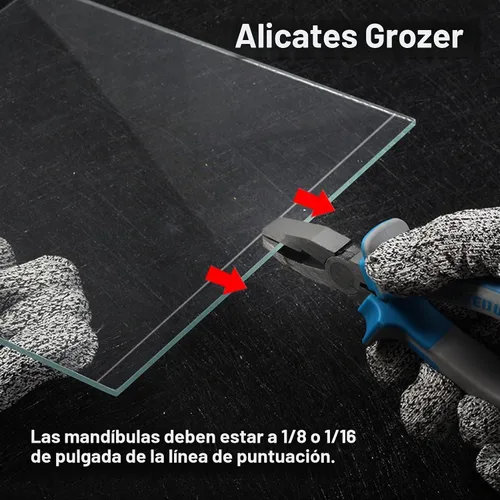 Vista 5 de SPEEDWOX Juego de 2 alicates para correr de vidrio y romper alicates Grozer, 2 piezas con 2 pares de puntas de goma, alicates profesionales