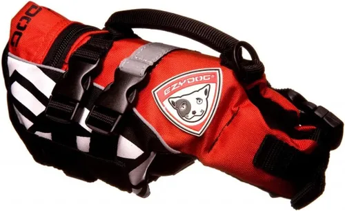 Vista 2 de EzyDog DFD Micro - Chaleco salvavidas para perros pequeños, chaleco de seguridad para nadar ajustable para perros de menos de 15 libras con ribete